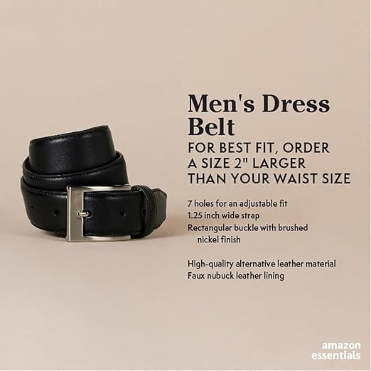 'Leather Belt Black simple and elegant'