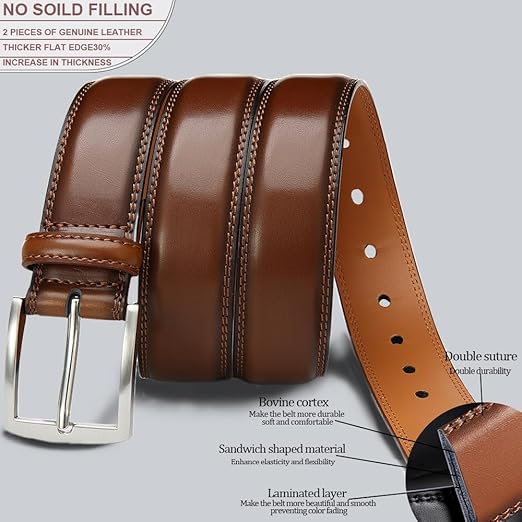 'Leather Belt Brown simple and elegant'