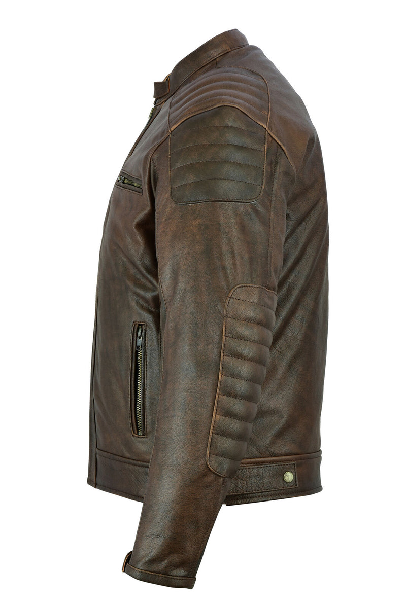 Touring Brown Leather Motorcycle Jacket