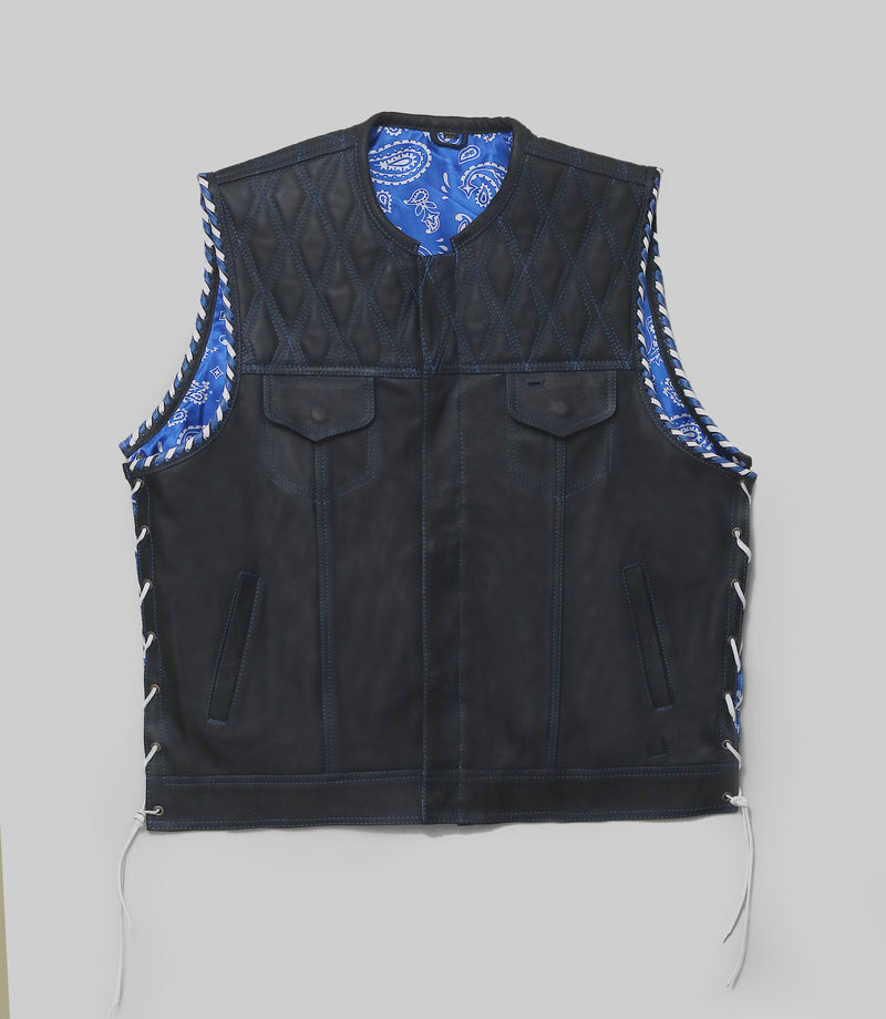 "Soft leather Motorbike vest"