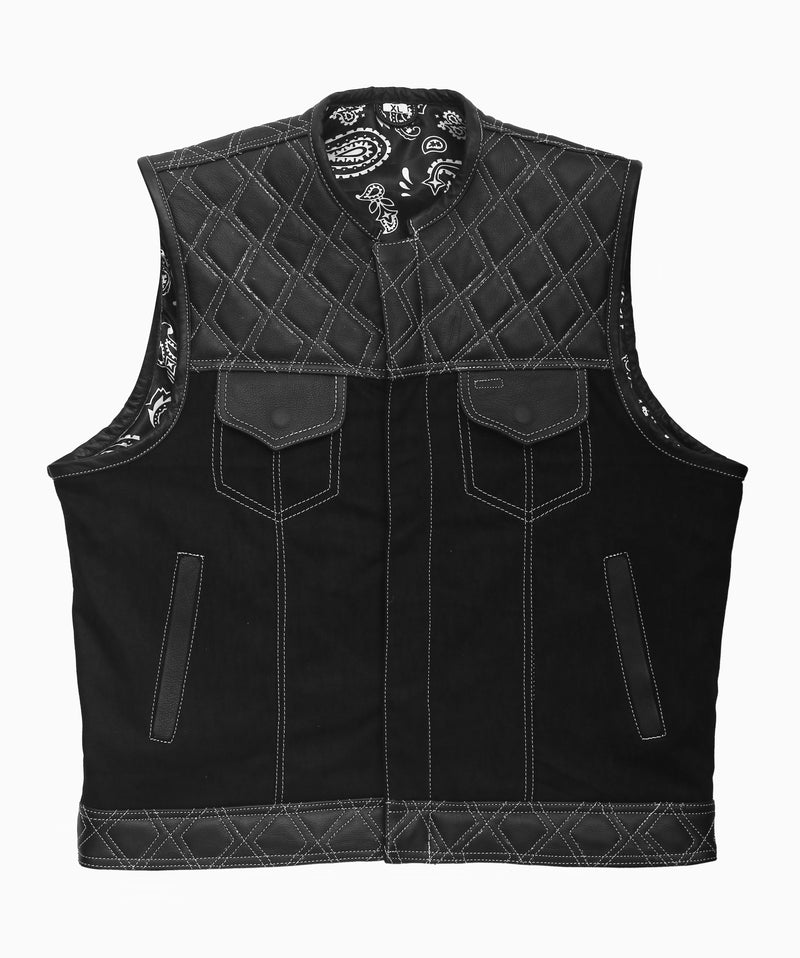 "Black leather vest/ Casual black leather vest"