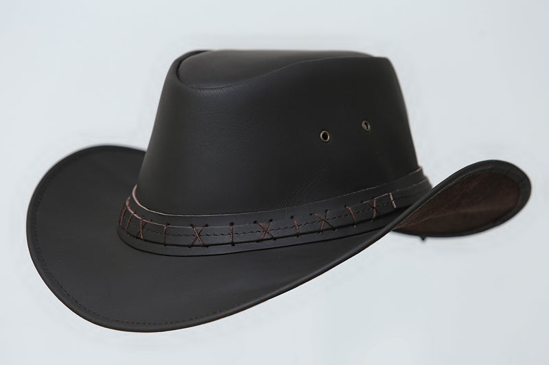 Black Leather berat Hat