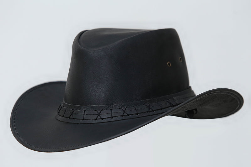 Black Leather berat Hat