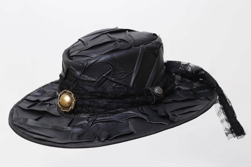 Black Outback Style Leather Hat