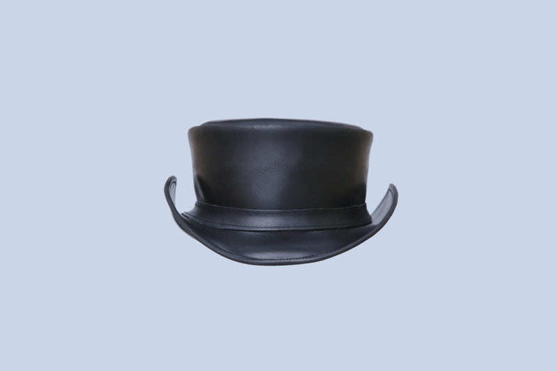 Plain Black Leather Hat / Leather Cowboy Hat