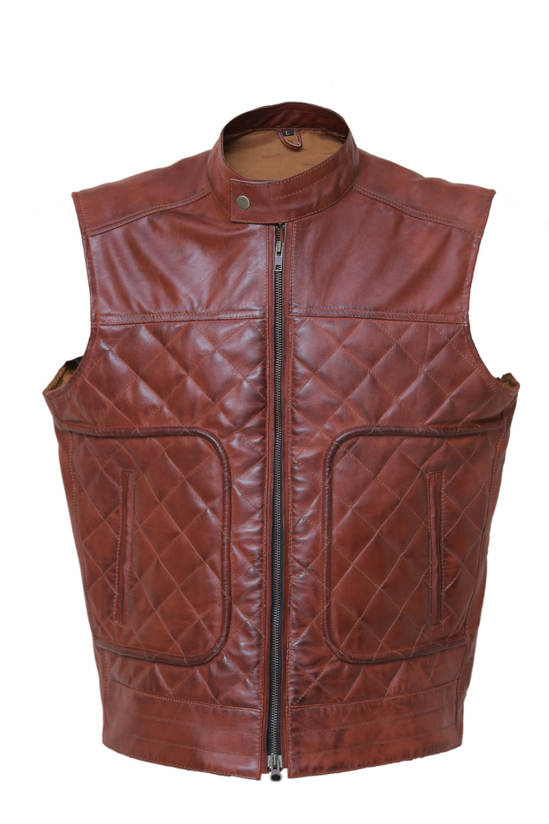 Brown Riding vest/ Outdoor stylish leather vest