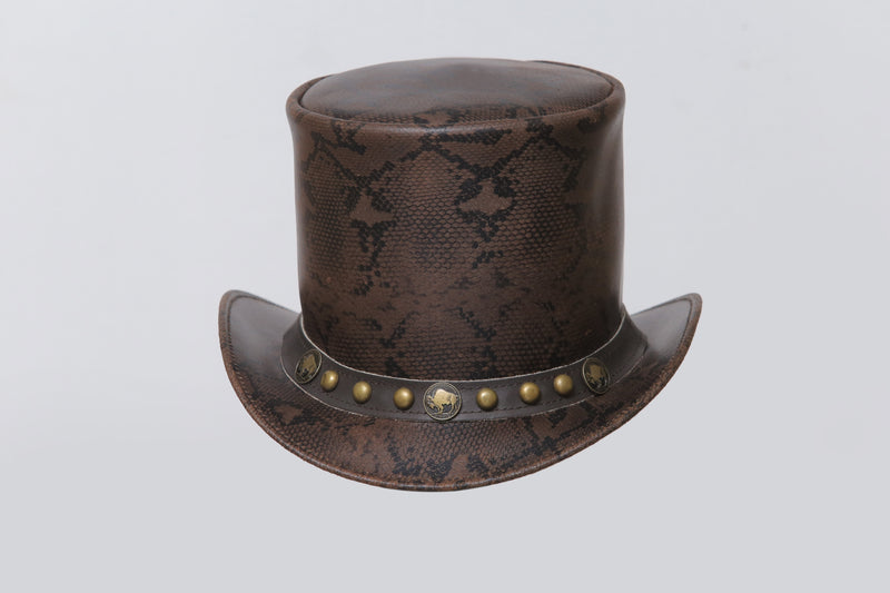 Snake Vector Top Leather Hat