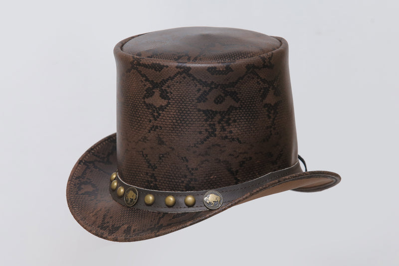 Snake Vector Top Leather Hat