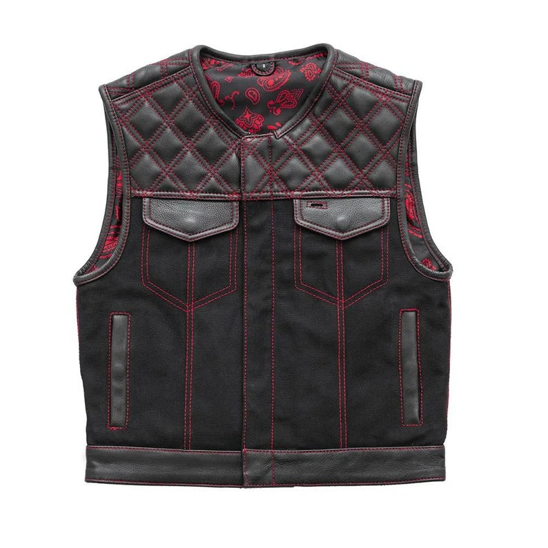 "Rugged leather vest / Leather vest with pockets"