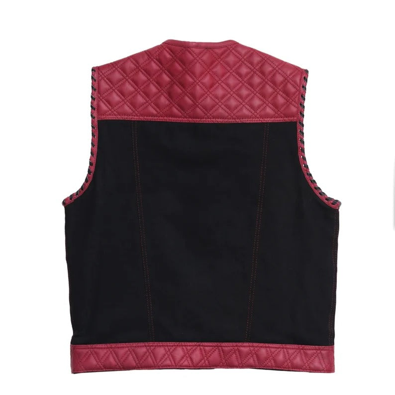 Outdoor leather vest/Riding vest