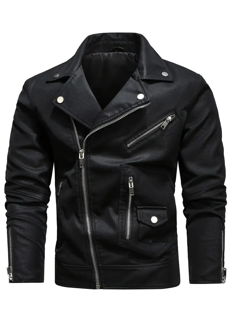 Modern Black Leather Biker Jacket