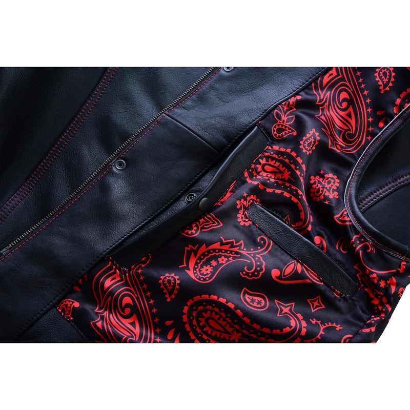 Red Diamond Quilted Leather Vest – Style Meets Craftsmanship