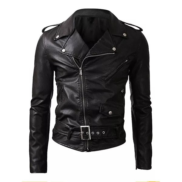 Belted Rider Black Jacket for Men/Women