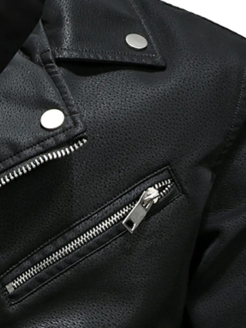 Modern Black Leather Biker Jacket