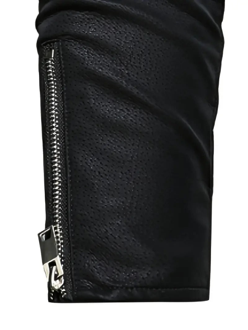 Modern Black Leather Biker Jacket