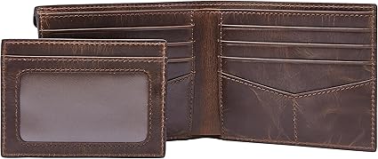 Black leather wallet with multiple portions